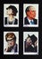 Famous fashion stylists on a series of postage stamps