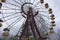 The famous Ferris wheel in an abandoned amusement park in Pripyat. Cloudy weather in the Chernobyl exclusion zone