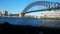 A famous fishing spot at Walsh Bay with Harbour bridge in the background.