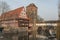 The famous Former Wine Depot Weinstadel and Water Tower Wasserturm over the river Pegnitz and  Henkersteg and Henkerhaus