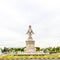 Famous four head statue of elephant ind Thailand capital city Bangkok. White elephant statue near street. Religion and spiritual