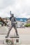 Famous Freddie Mercury statue on Market Square facing Lake Geneva lac Leman, Montreux, Vaud, Switzerland