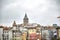 Famous galata tower of istanbul taken photo from istanbul bosporus.