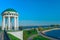 Famous gazebo on the embankment of the Volga river