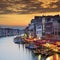 Famous Grand Canal at sunset