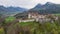 Famous Gruyere Castle in Switzerland also called Schloss Greyerz - aerial view