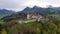 Famous Gruyere Castle in Switzerland also called Schloss Greyerz - aerial view