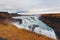 Famous Gulfoss waterfall on the Golden Circle at western side Iceland near Reykjavik.