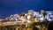 The famous hanging house at night in Cuenca