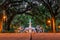 Famous historic Forsyth Fountain in Savannah, Georgia