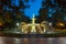 Famous historic Forsyth Fountain in Savannah, Georgia