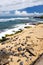 Famous Hookipa beach, popular surfing spot filled with a white sand beach, picnic areas and pavilions. Maui, Hawaii