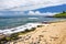 Famous Hookipa beach, popular surfing spot filled with a white sand beach, picnic areas and pavilions. Maui, Hawaii.