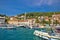 Famous Hvar palm waterfront view