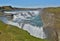 Famous Icelandic Gullfoss waterfall as a part of the Golden circle placed in the Western Iceland