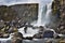 Famous Icelandic waterfall Ã–xarÃ¡rfoss in the southern Iceland