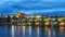 Famous iconic image of Prague castle and Charles Bridge, Prague,