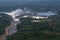 Famous Iguazu falls on the border