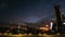 Famous illuminated Alphabet tower and lighthouse on Batumi boulevard in twilight