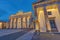 The famous illuminated Brandenburg Gate in Berlin