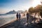 Famous Ipanema Sidewalk by Sunset in Rio de Janeiro