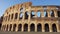 Famous Italian attraction Colosseum in Rome. Ancient amphitheater Coliseum in capital of Italy