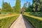 Famous Italian Renaissance garden. Tivoli Gardens. Parks and trees of Villa D`Este. Italy