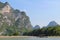 Famous karst mountains at Li river near Yangshuo, China