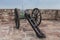 Famous Kilkila cannons on the top of Mehrangarh fort. overlooking city of Jodhpur for proctection since ancient times. Huge long