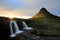Famous Kirkjufell mountain in Iceland