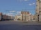 Famous Korenmarkt square in historig Ghent, almost empty because of Corona Covid-19 lockdown