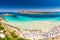 Famous La Pelosa beach on Sardinia island, Sardinia, Italy