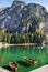 Famous lake Braies in Italy