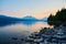 Famous lake in Glacier National Park