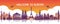 famous landmark of Europe,travel destination,silhouette design,purple and orange gradient color