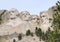 Famous landmark rock carving Mt. Rushmore