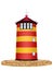 The famous lighthouse in Pilsum, Greetsiel in Germany