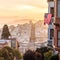 Famous Lombard Street in San Francisco