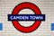 The famous London Underground sign at Camden Town Station