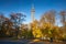 Famous Lookout tower on Petrin Hill in Prague