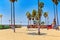 Famous Los Angeles Beach - Venice Beach with people