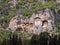 Famous Lycian Tombs of ancient Caunos city, Dalyan, Turkey