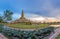 Famous Maha Mongkol Bua Pagoda in Roi-ed Thailand at sunset.