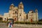 Famous majestic catholic cathedral in main square of Oaxaca city, Mexico