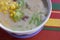 Famous Malaysian desserts called cendol. Red bean, sweet corn, r