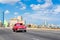 The famous Malecon avenue with a view of the Havana skyline