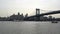 Famous Manhattan Bridge spanning Brooklyn and Manhattan. Sightseeing in NYC