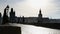 The famous medieval Charles bridge in the center of Prague, Czech Republic