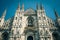 The famous Milan Cathedral, or Duomo, in Milan, Italy