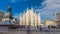 The famous Milan Cathedral timelapse hyperlapse and monument to Victor Emmanuel II on the Piazza del Duomo in Milan